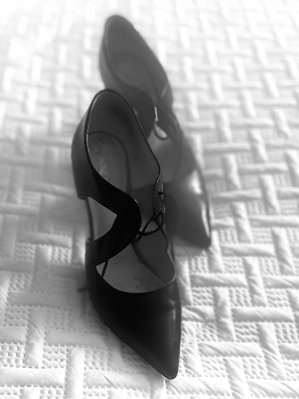 Nine West Black Pointed-Toe Lace-Up Pumps